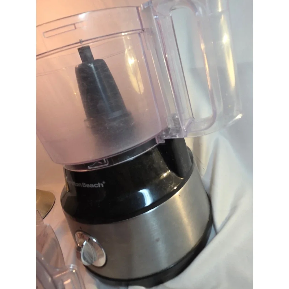 Hamilton Beach Food Processor Stainless Steel Black 2-Speed Pulse S-Blade